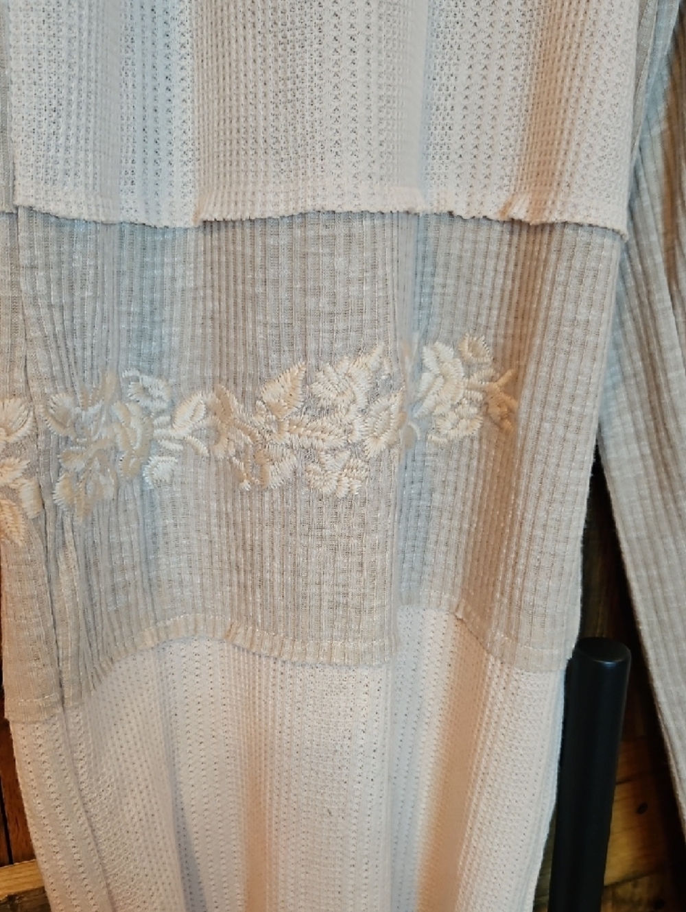374 POL Waffle Patchwork Joggers in Pink And Taupe - Picture 4 of 14